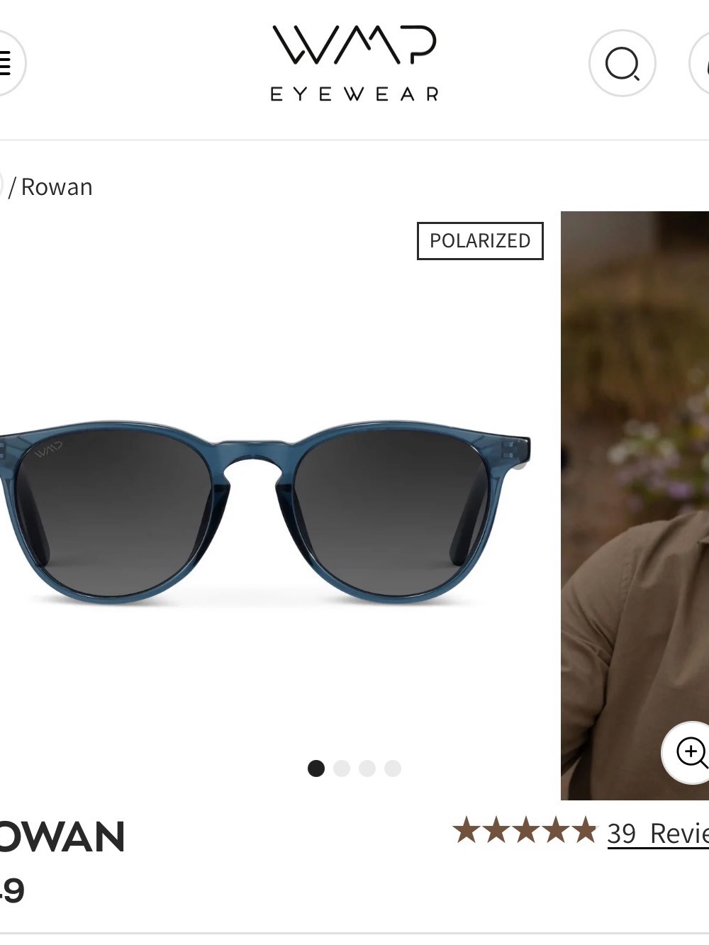 WMP Eyewear Rowan Round Sunglasses in Deep Blue